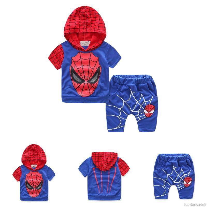 Bộ áo thun hoodie + quần short mùa hè cho bé trai