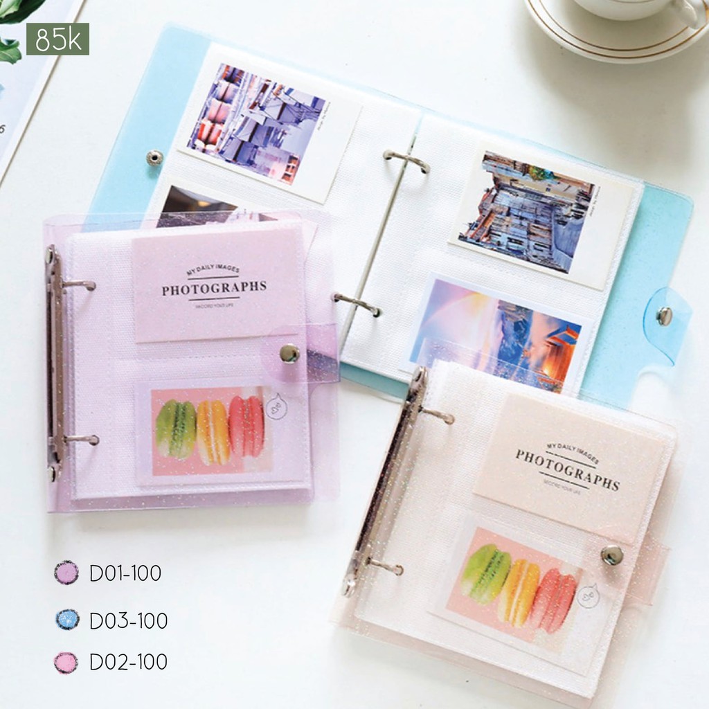 [Mã SKAMLTSM9 giảm 10% đơn 99K] Album ảnh Polaroid bìa trong đựng hình 6x9 nền trắng 7T-D