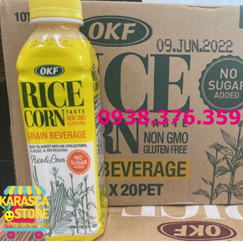 [GIÁ SỈ] Thùng Sữa Gạo Bắp OKF Rice Corn 20 Chai (500ML / Chai) - Hàng Nhập Khẩu Hàn Quốc