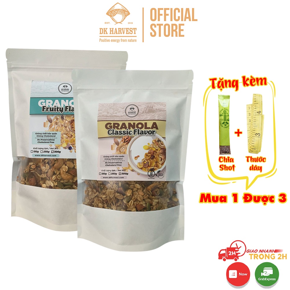 Granola Siêu Hạt DK Harvest- Ngũ Cốc Giảm Cân Nướng Mật Ong, Không Đường