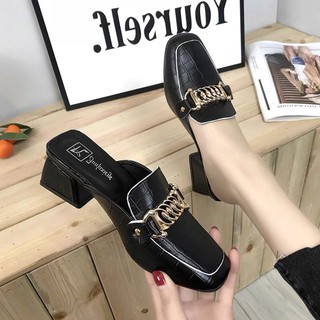 Hài sục xích nữ da sần gót cao 5cm⚡️andu store⚡️