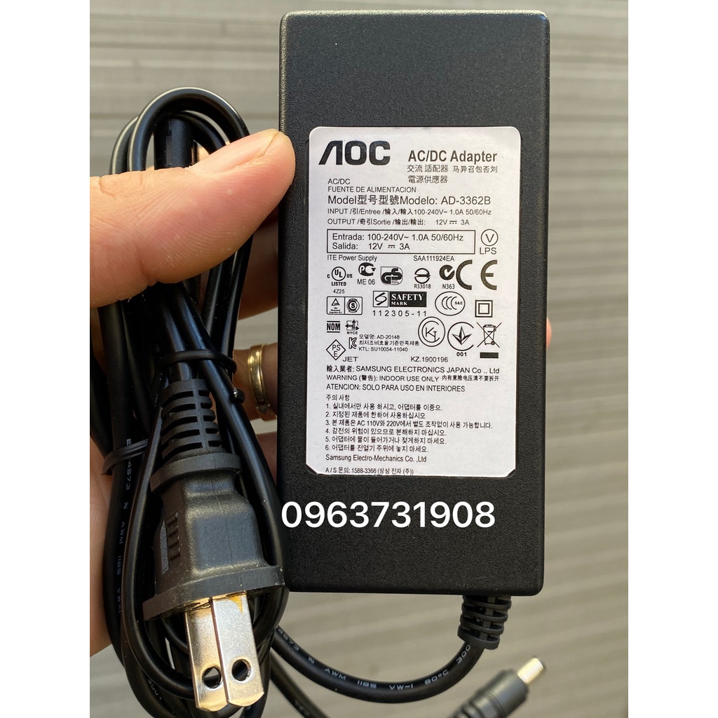 Nguồn màn hình máy tính AOC 12V chính hãng