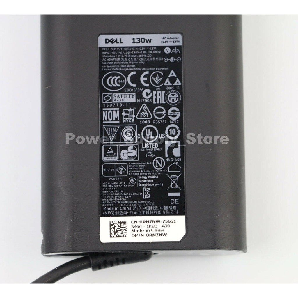 Sạc Laptop Dell XPS 15 9530 9550 M3800 - 19.5V 6.67A 130W Chân Kim Nhỏ