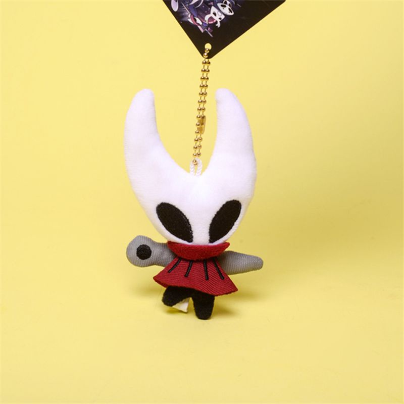 Búp bê nhồi bông mềm phong cách nhân vật Hollow Knight 8cm kiểu móc khóa làm quà tặng