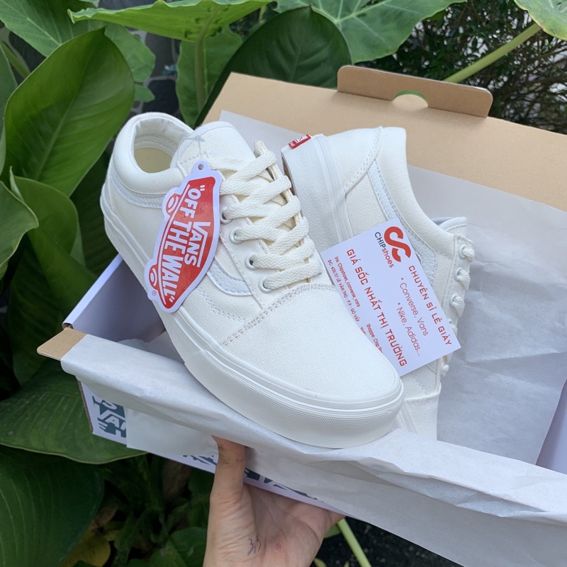 Giày⚡️Vans Old Skool Full trắng⚡️ R 1:1 (Full box)