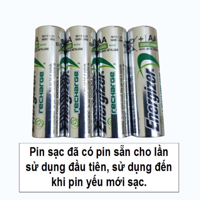 Bộ máy Sạc Pin AA- AAA ENERGIZER kèm 4 viên pin sạc AA 2000 mAh