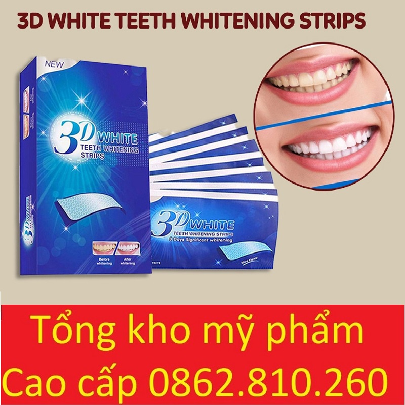 Miếng dán trắng răng tiện lợi 3D White Teeth Whitening Strips P0313