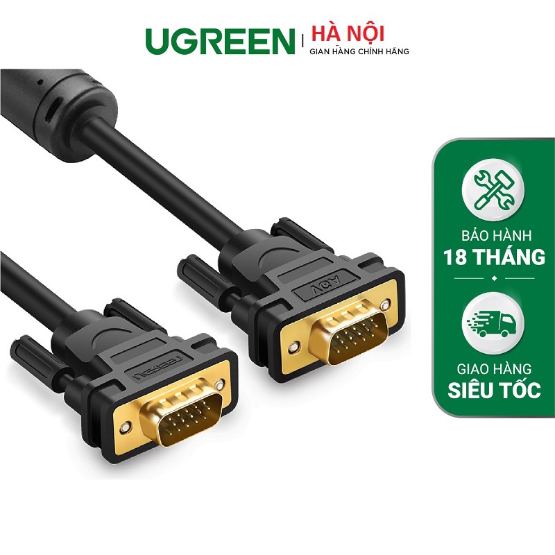 Cáp VGA 10M UGREEN chân vàng UG-11633 cao cấp