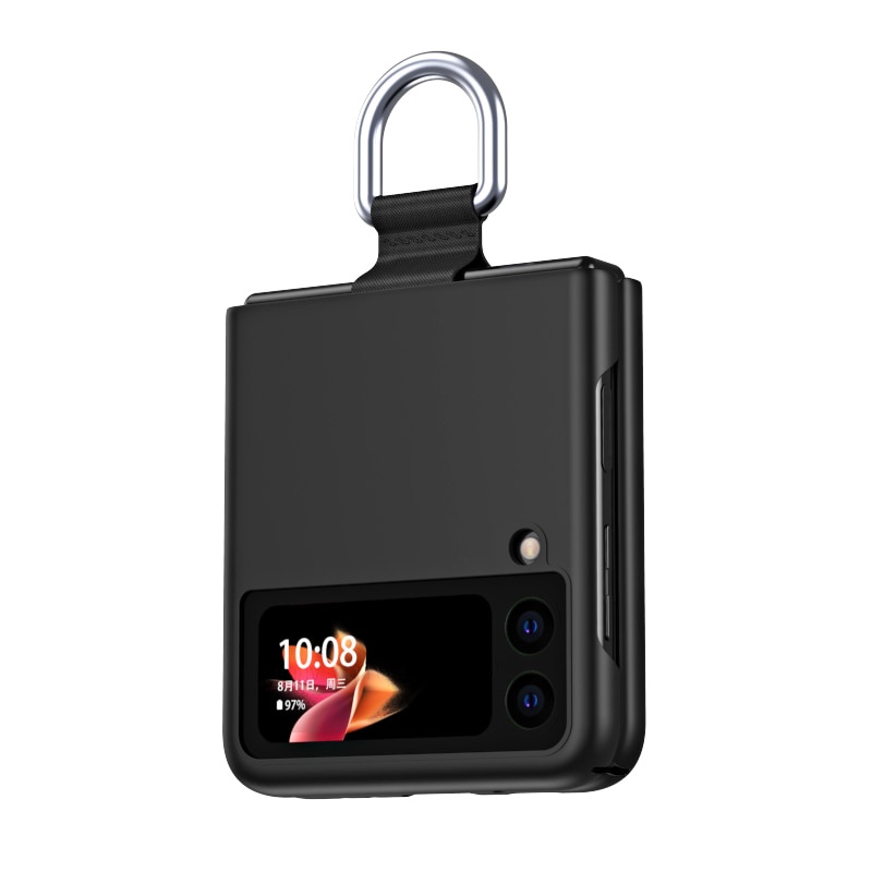 Ốp điện thoại PC cứng siêu mỏng kèm móc xỏ ngón cho Samsung Galaxy Z Flip 3 5G Z Flip3