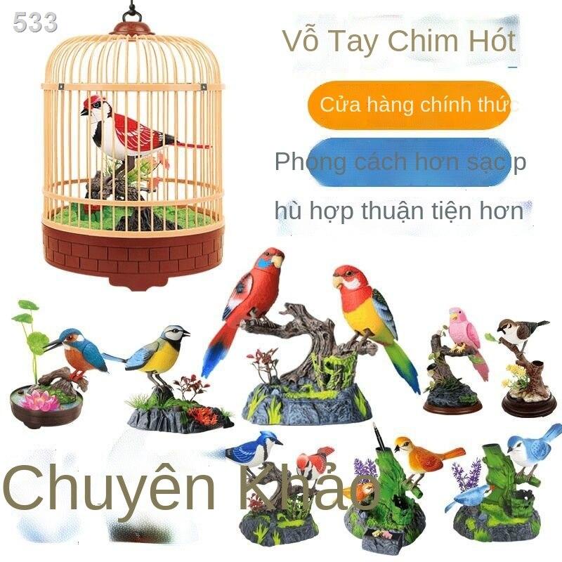 【thanh lý kho】Chim mô phỏng điện tử cảm biến điều khiển bằng giọng nói sẽ di chuyển, gọi và chuyện con vẹt Thrush lồng