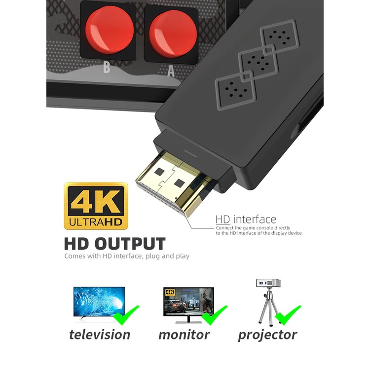 MÁY CHƠI GAME 4 NÚT 1700 + Trò Y2S Plus KHÔNG DÂY 4K HDMI Có Save/Load Trò Chơi Điện Tử  Retro 8 Bit Cổ Điển Mini NES/FC
