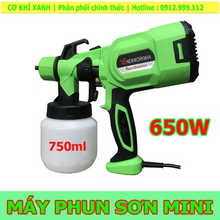 Máy phun sơn mini gia đình 650w, máy phun sơn 2 béc đồng