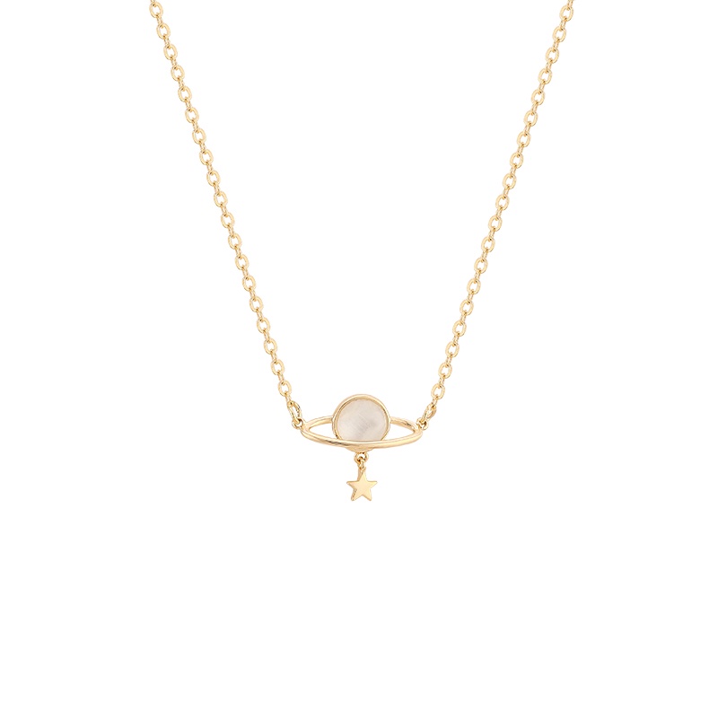 Thời Trang Vòng cổ Mặt Hình Hành Tinh Đính Đá zircon Chất Lượng Cao