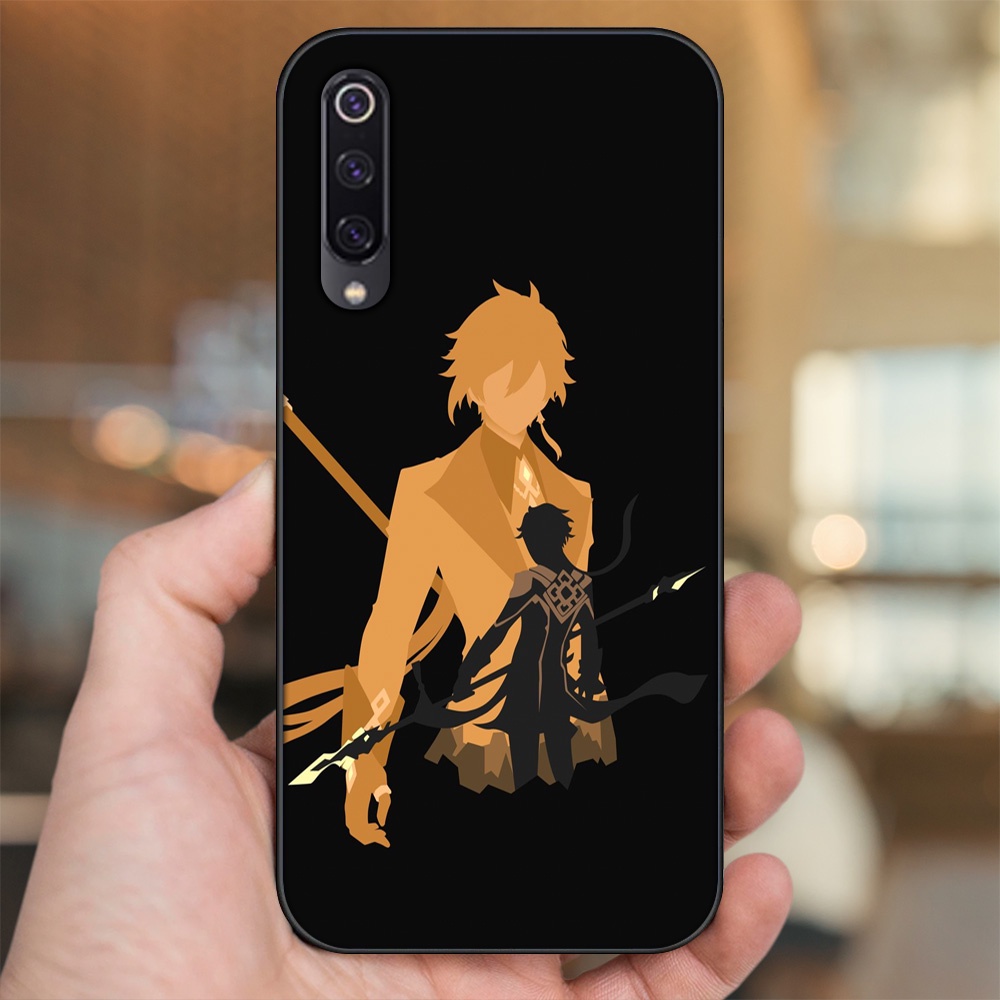 Ốp lưng Xiaomi Mi 9, Mi 9 SE viền đen in hình Zhongli Genshin Impact