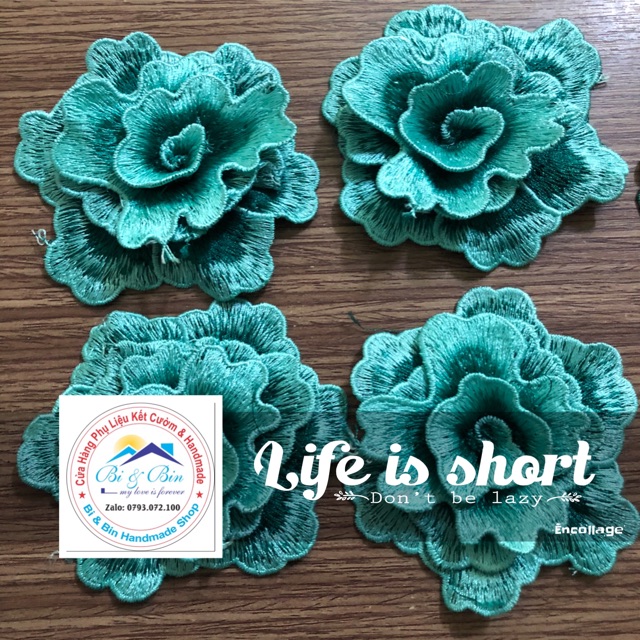 Hoa Thêu 3D Đính Kết Thời Trang