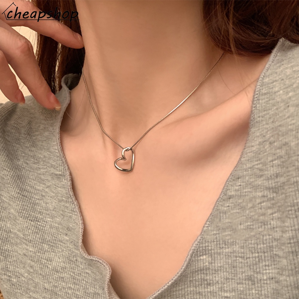 iF YOU Vòng cổ   mặt trái tim phong cách Hàn Quốc cho nữ