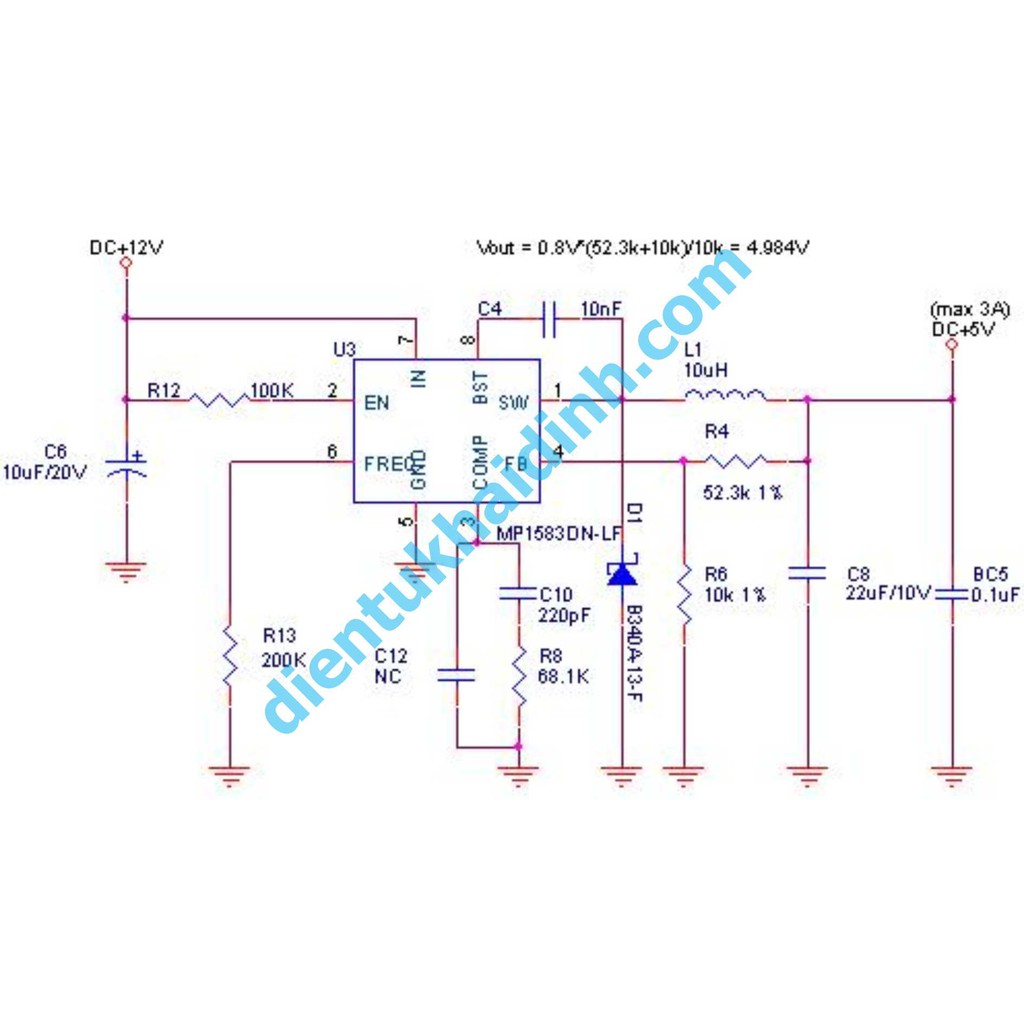 module Mạch nguồn BUCK DC-DC giảm áp, 3A Mini kde2199