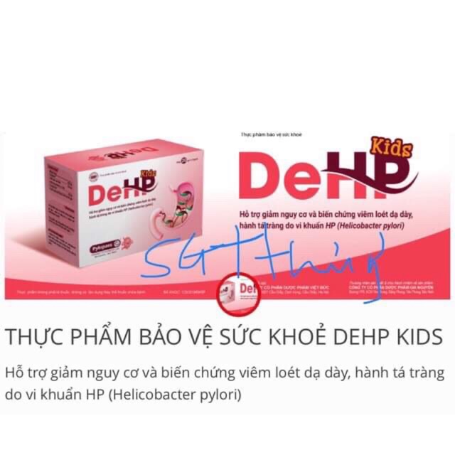 DeHP Kids  (người bị nhiễm vi khuẩn HP đã có hoặc chưa có triệu chứng, người bị đau ,viêm loét dạ dày, hành tá tràng)