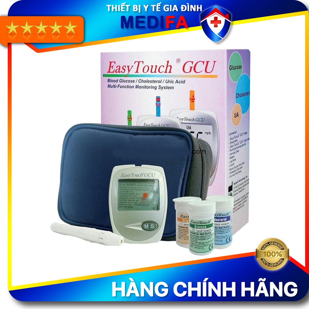 Máy Đo Đường Huyết Tại Nhà 3 In 1 Easy Touch ET322 Rossmax Kèm Que Đo Đường Huyết, Mỡ Máu & Gout