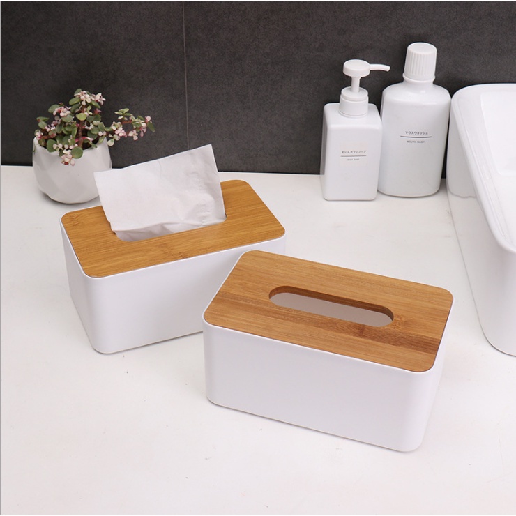 Hộp Đựng Khăn Giấy Nắp Gỗ, Hộp Khăn Giấy Decor Để Bàn Siêu Sang Trọng