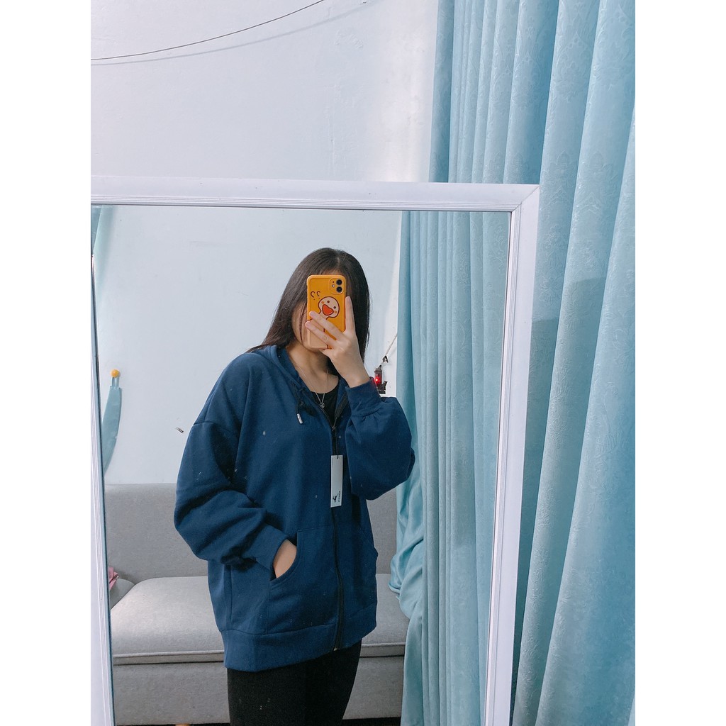 Áo Khoác Hoodie Unisex ❤️ Áo khoác nỉ có mũ và dây kéo hai màu Đen | Ghi SIÊU HOT ❤️ | BigBuy360 - bigbuy360.vn