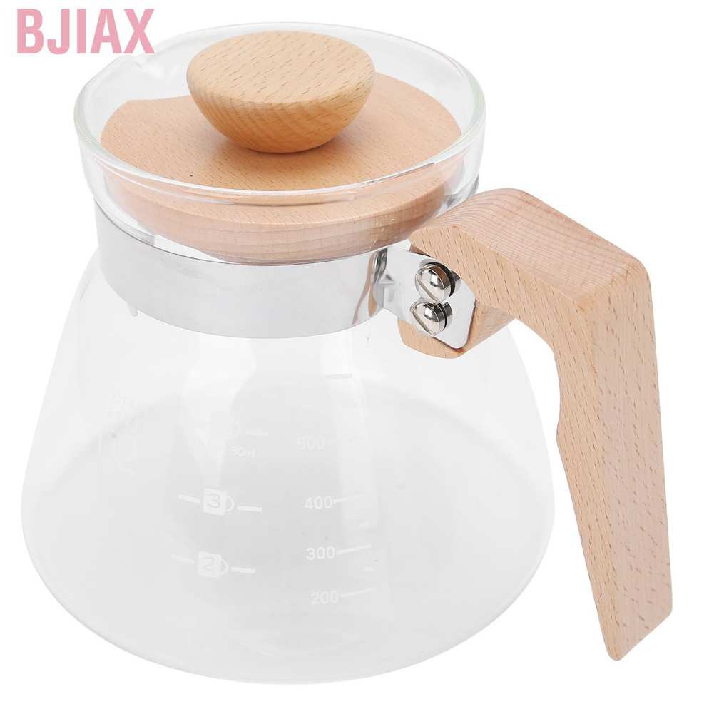 Bình Pha Cà Phê Bằng Thủy Tinh Có Tay Cầm Gỗ 600ml