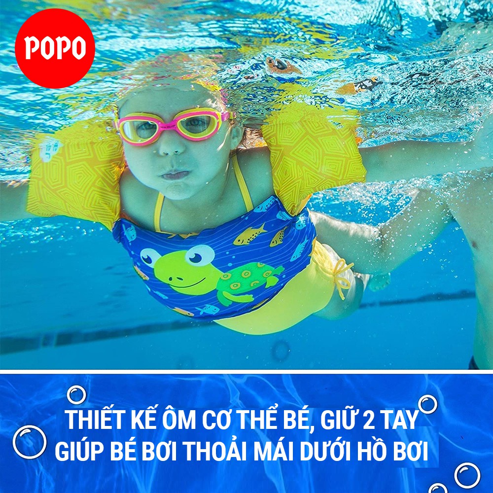 Áo phao bơi trẻ em POPO-LV01 phù hợp với bé 10-27kg (bé 2-6 tuổi), đảm bảo an toàn cho khi khi đi bơi, đi biển