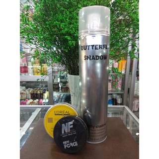 Combo Gôm Butterfly 600ml + 2 sáp vuốt tóc như hình