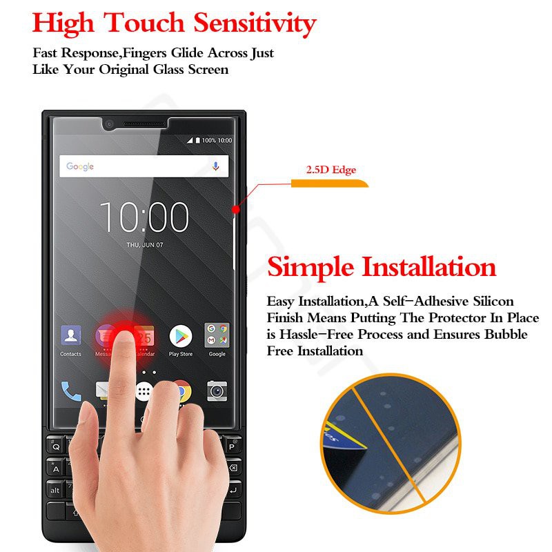 Kính CL BlackBerry Key2/ KeyTwo Cường Lực 2.5D Không FULL, 9H-0.26mm