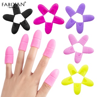 Bộ 5 nắp ủ móng tay Fabiyan tẩy làm sạch màu sơn gel UV bằng silicon chất lượn thumbnail