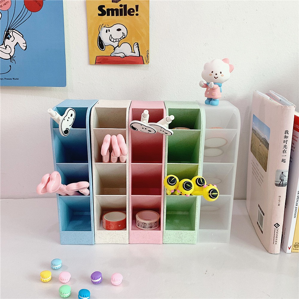Kệ 4 tầng đựng bút/mỹ phẩm/ cọ trang điểm 4 tầng Ống đựng bút phân loại bút 6 màu tùy chọn taphoagaunho