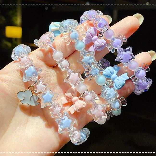 Vòng Tay Đính Hạt Pha Lê Màu Kẹo Dễ Thương Cho Nữ