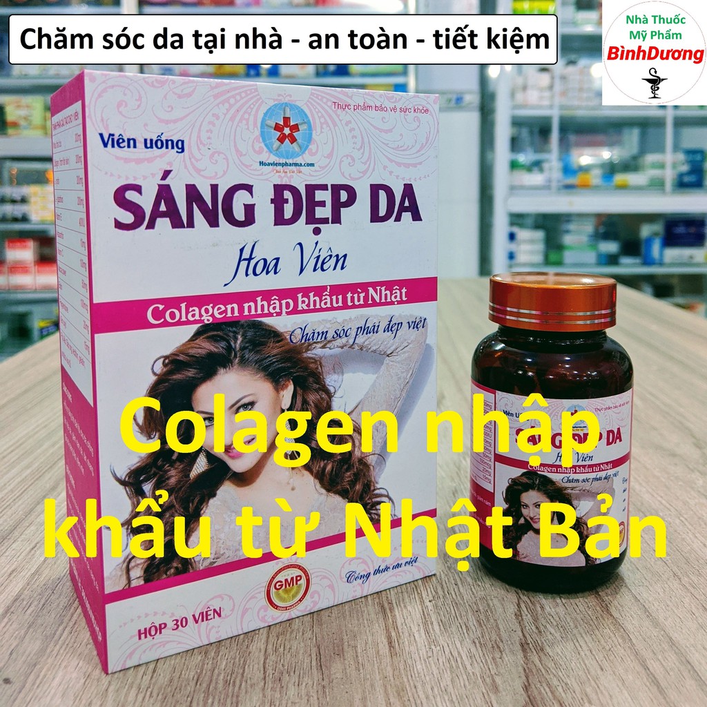 Collagen nhập khẩu từ Nhật Bản - Viên uống Sáng Đẹp Da Hoa Viên  - FreeShip