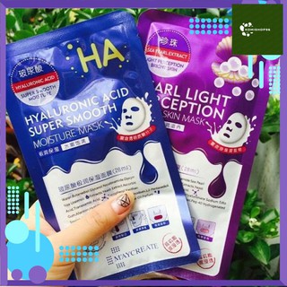[MÃ GIẢM GIÁ 10% CHO ĐƠN TỐI THIỂU 199K] Hộp Mặt nạ HA ✨FREESHIP✨ 20 miếng Xanh - Tím Cấp ẩm, dưỡng trắng da hiệu quả