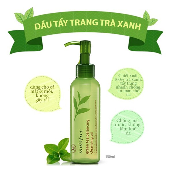 Dầu Tẩy Trang Trà xanh Innisfree Green Tea Balancing Cleansing Oil