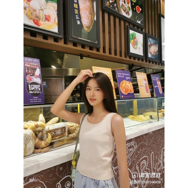 Áo ba lỗ nữ, áo sát nách len tăm bo eo