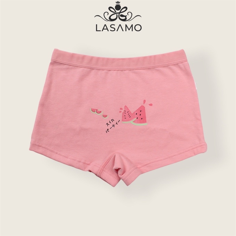 Set 2 chiếc quần chip bé gái, quần lót cho bé gái cotton cao cấp họa tiết Quả dưa dễ thương hãng LASAMO mã QLB011