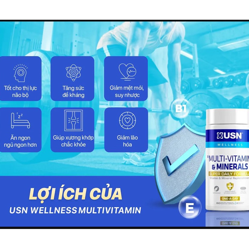 USN Multil Vitamin,Vitamin Tổng Hợp Tăng Sức Đề Kháng, Phát Triển Sức Khỏe Toàn Diện
