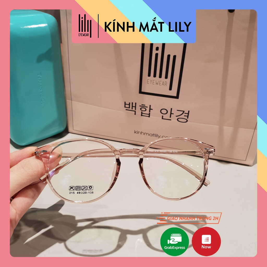 Gọng kính nữ Lilyeyewear chất liệu nhựa dẻo hàn mắt tròn thời trang nhiều màu sắc 215