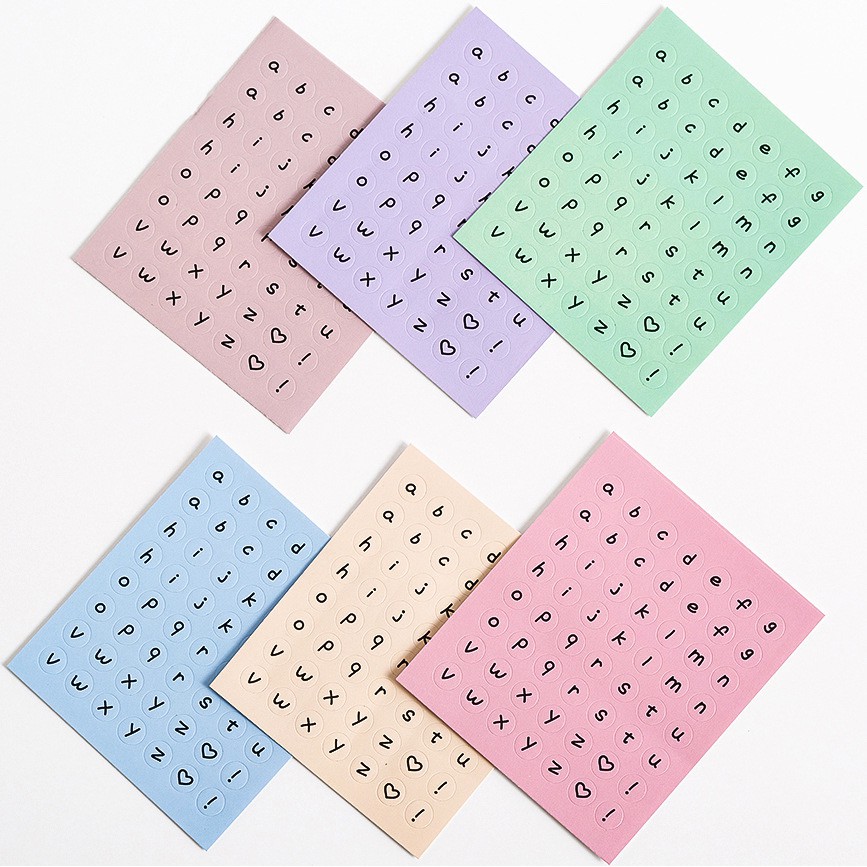 Tấm Sticker Chữ Cái mini màu Pastel - Hình Dán Chữ Cái Alphabet