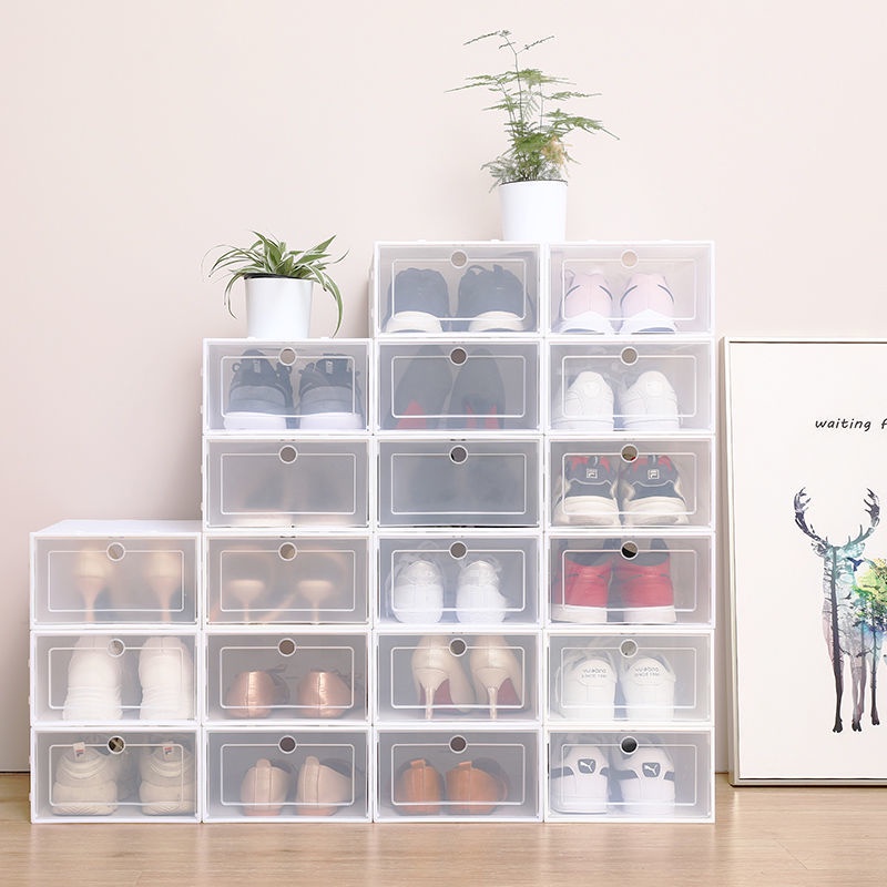 Hộp Đựng Giày Nắp Nhựa Cứng Trong Suốt Màu Trắng HGT - Hàng Chính Hãng - Bounty Sneakers