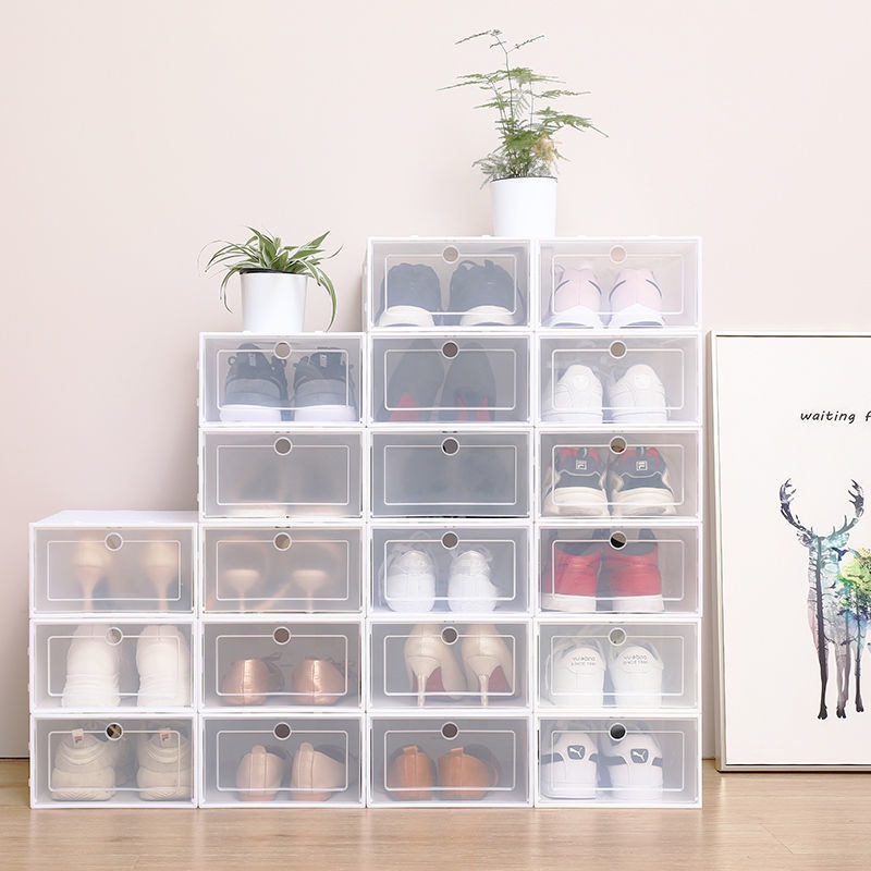 Hộp Đựng Giày Nắp Nhựa Cứng Trong Suốt Màu Trắng HGT - Hàng Chính Hãng - Bounty Sneakers