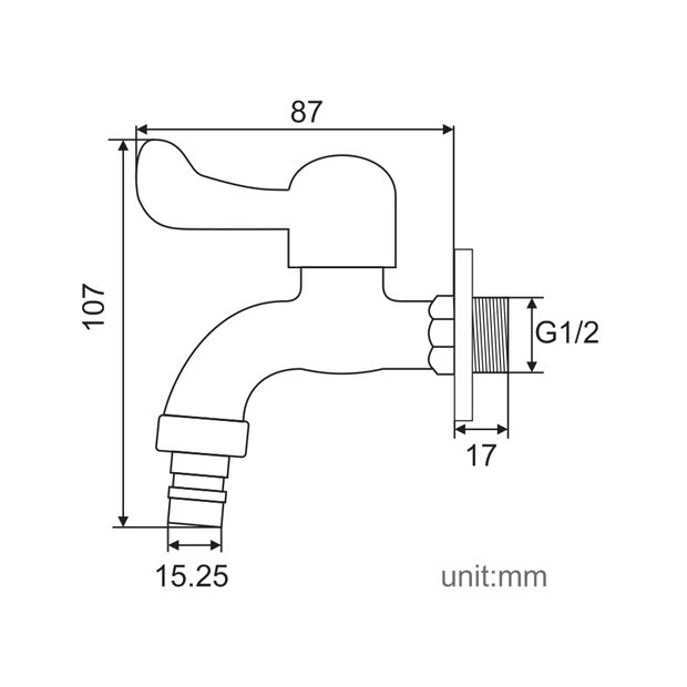 Vòi xả lạnh inox304 ZT702-5 (Washing machine faucet)