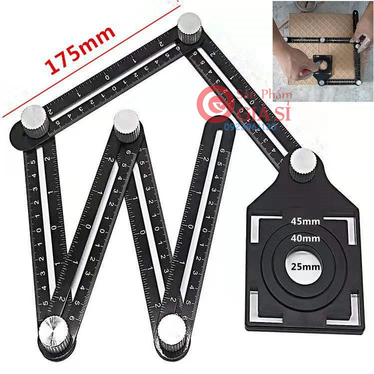 Thước đo 6 góc gấp,lỗ định vị đa năng ❤️freeship❤️
