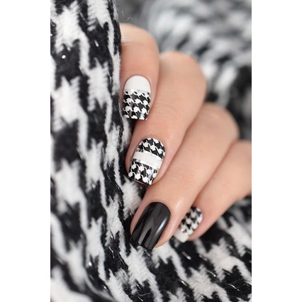Sticker 3D Sọc Nanh Sói HOUNDSTOOTH - Hình Dán Móng DH-068