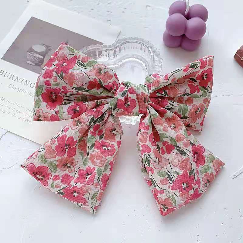 Dây buộc tóc/kẹp tóc nơ ruy băng cỡ lớn thời trang Hàn Quốc