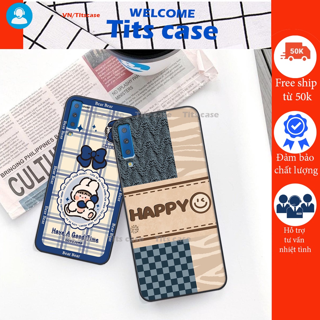 Ốp lưng Samsung Galaxy A7 2018 in hình bò sữa, gấu be@r, cute cực  ĐỈNH -  cực CHẤT-  cực COOL