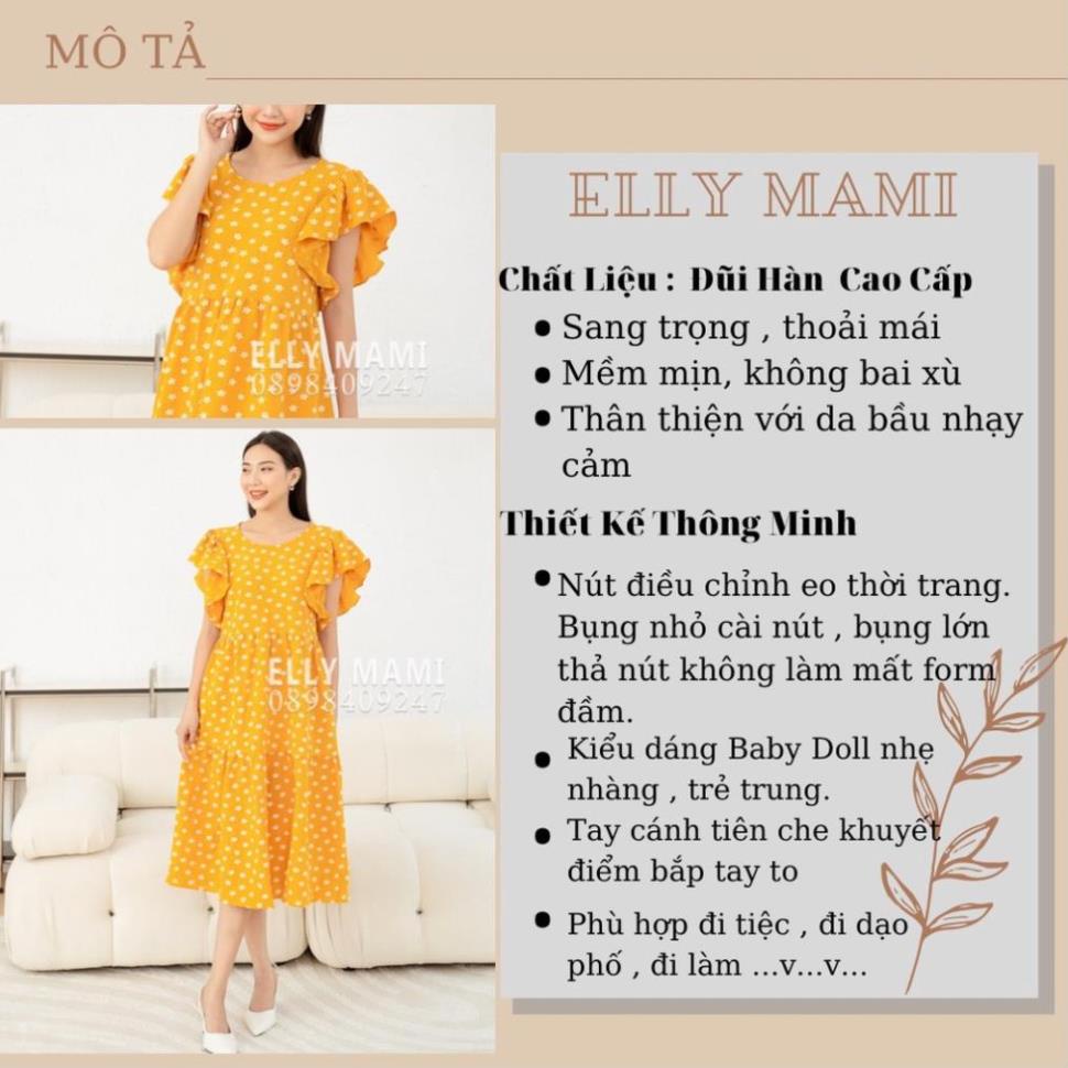 Đầm Bầu , Suông Hoa Cúc Nhí Mặc Thoải Mái Suốt Thai Kì &amp; Sau Sinh Thiết Kế Cao Cấp