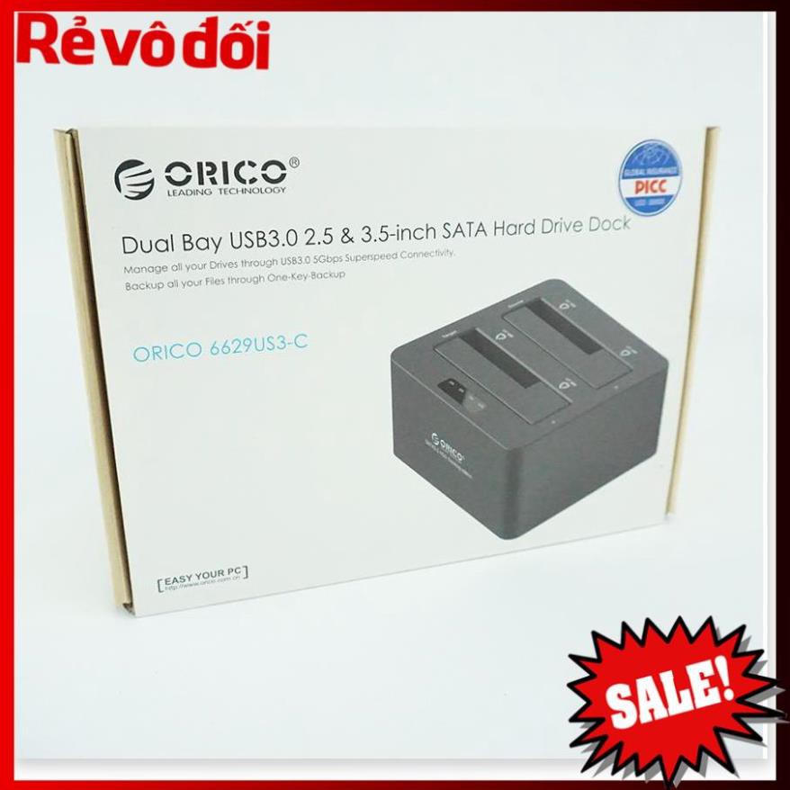 ( Xả kho sập sàn) Dock ổ cứng,Đầu chép ổ cứng đôi Orico 6629US3-C  - bảo hành uy tín