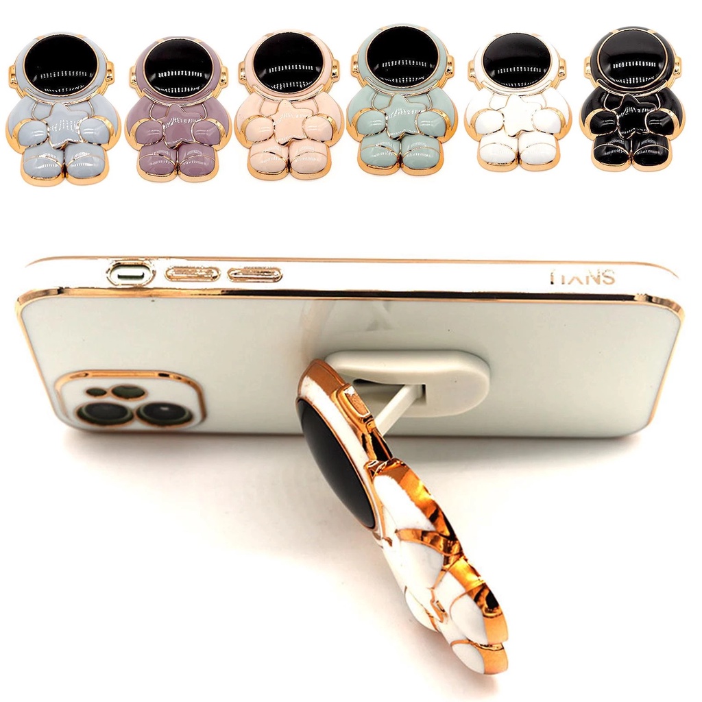 Giá Đỡ Điện Thoại / Máy Tính Bảng Mạ 6D Hình Phi Hành Gia Gấp Gọn Tiện Lợi